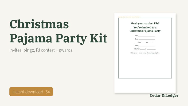 Christmas Pajama Party Kit: cover preview