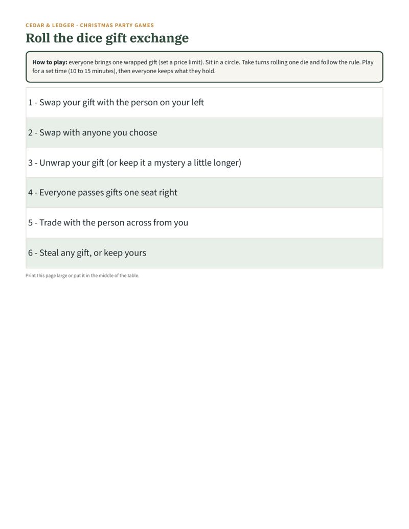Christmas Party Games for Adults & Office Parties: dice preview