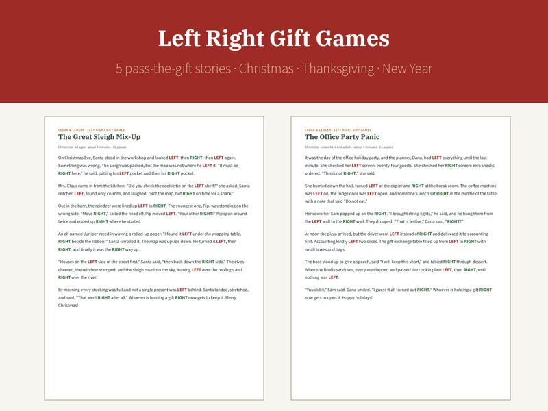 Christmas Party Games Mega Pack: left right game preview