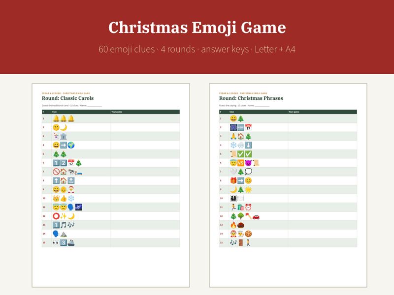 Christmas Party Games Mega Pack: emoji game preview
