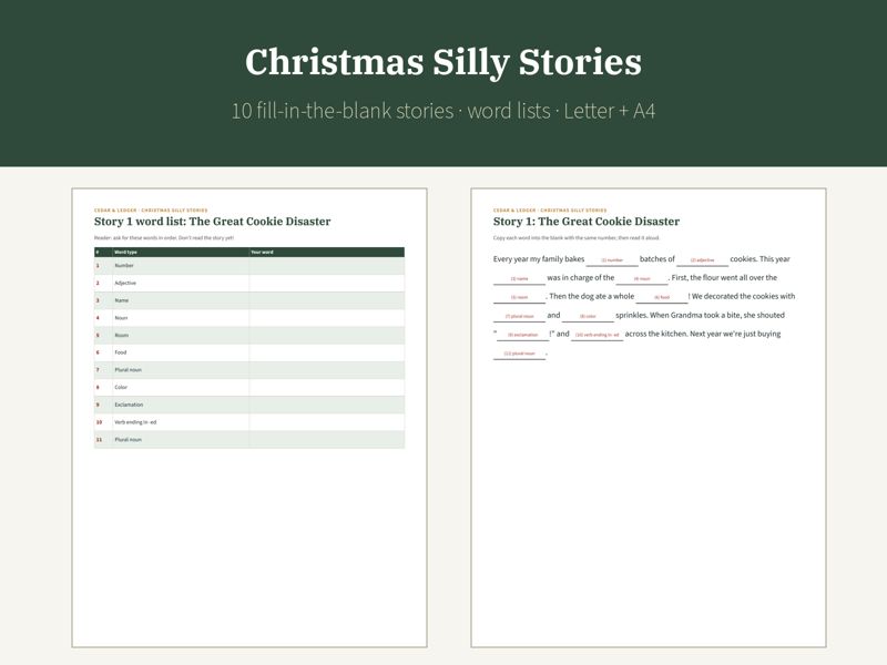 Christmas Party Games Mega Pack: silly stories preview