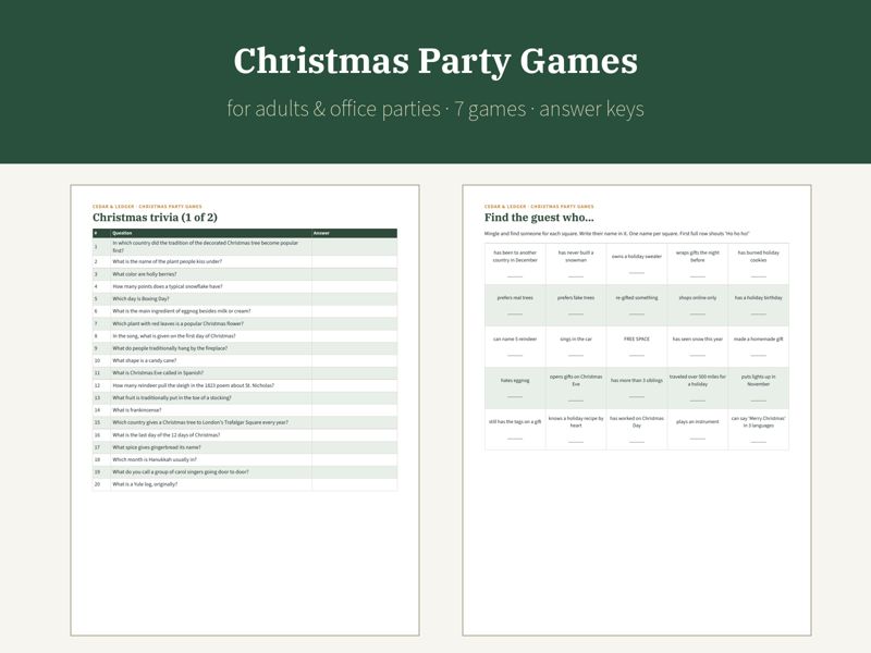 Christmas Party Games Mega Pack: party games adults preview