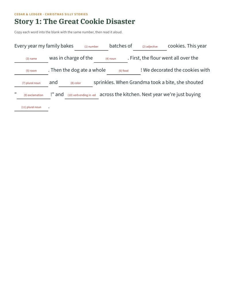 Christmas Silly Stories: story preview