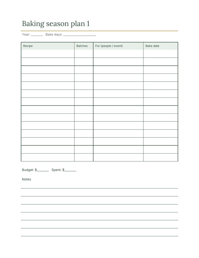 Christmas Cookie Recipe Book Printable: plan preview