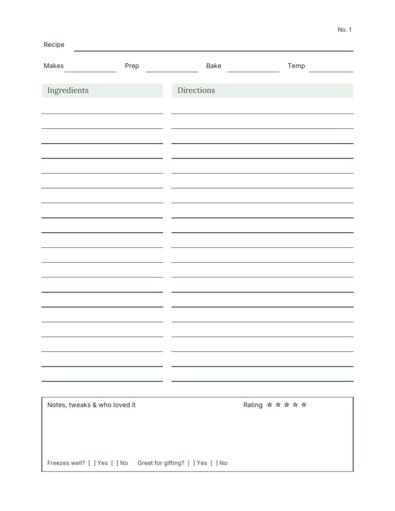 Christmas Cookie Recipe Book Printable: recipe preview