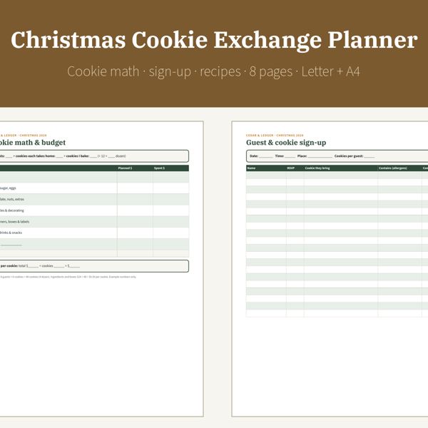 Christmas Cookie Exchange & Baking Planner: thumb 600 preview