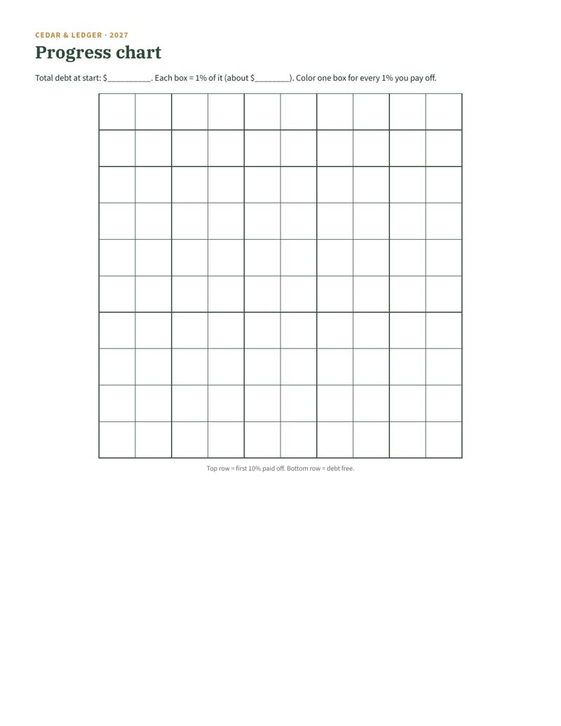Debt Payoff Planner Printable 2027 (Snowball or Avalanche Tracker): progress preview
