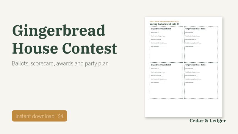 Gingerbread House Decorating Contest Kit: cover preview