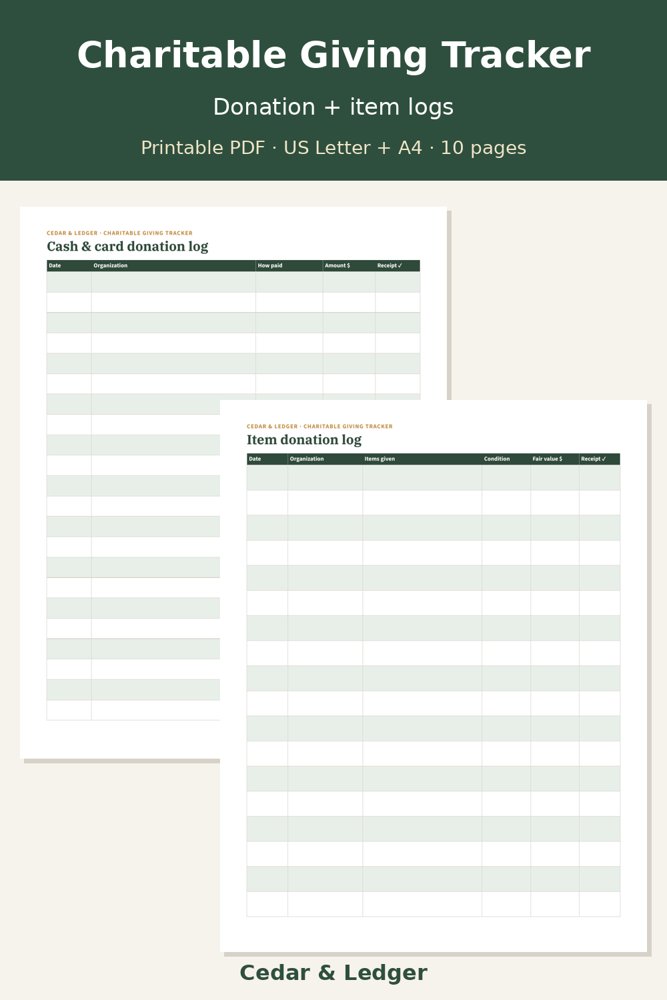 Charitable Giving & Donation Tracker: logs preview