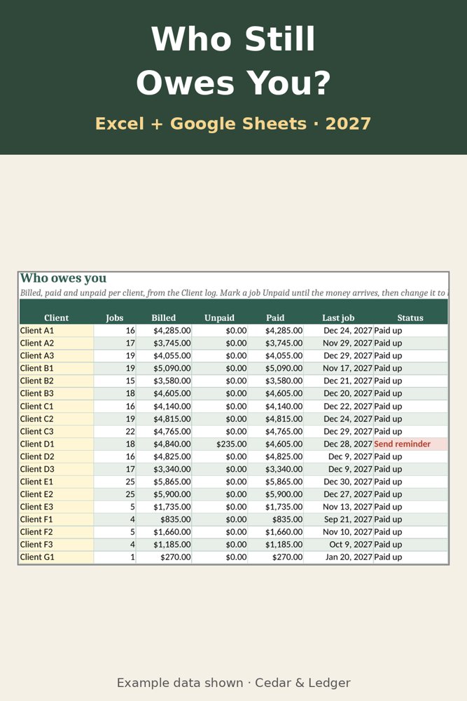 2027 Handyman Business Tracker: billing preview