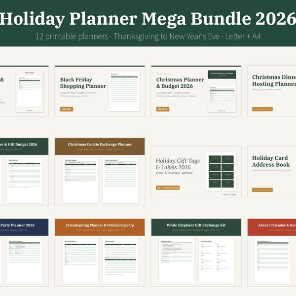 Holiday Planner Mega Bundle 2026: cover preview