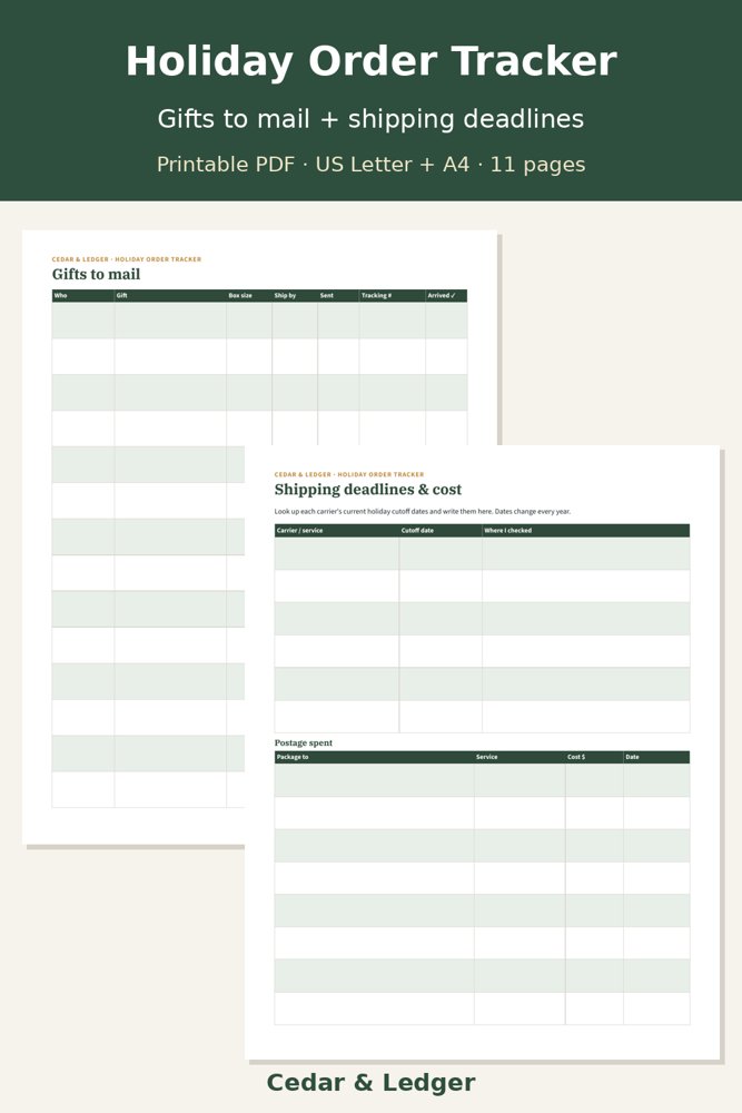 Holiday Online Order & Gift Shipping Tracker: mail preview