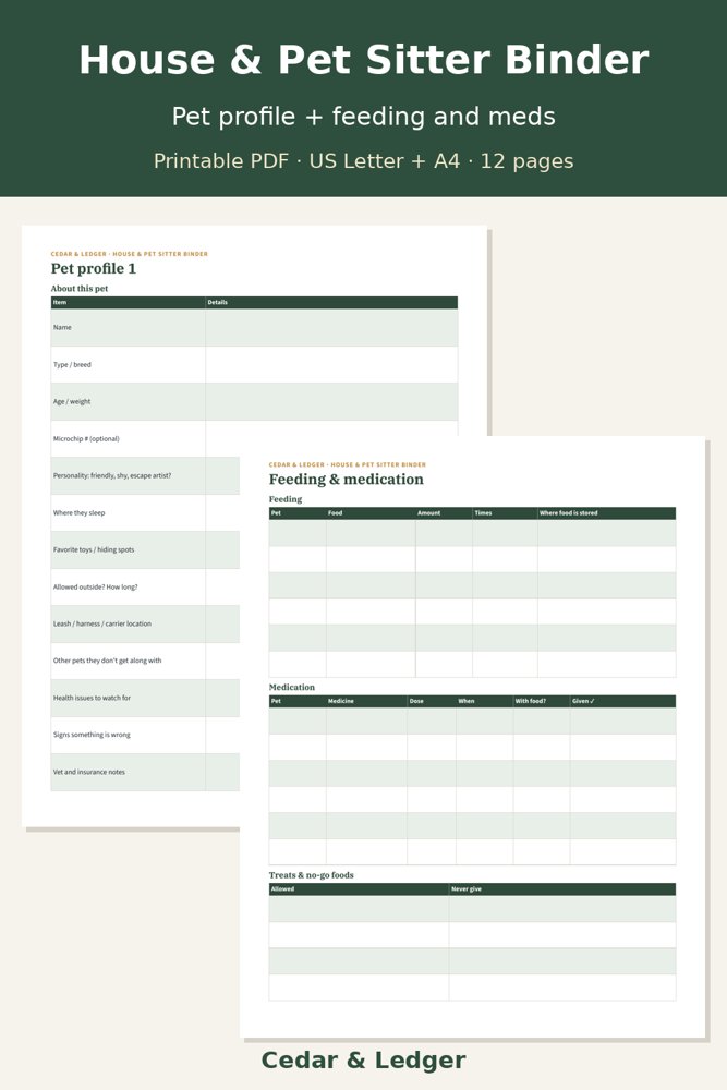 Pet profile page