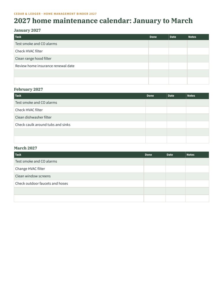 Household Savings Bundle 2027: home binder 2027 preview