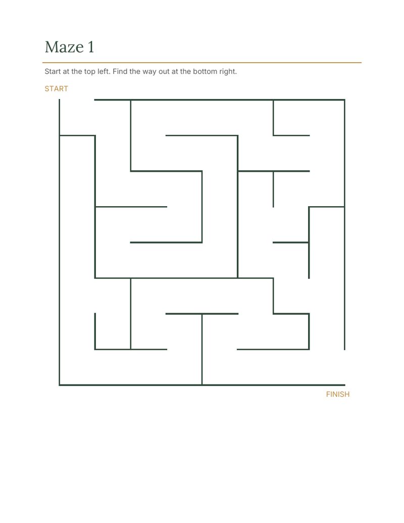 New Year's Eve Activity Pages for Kids: maze preview