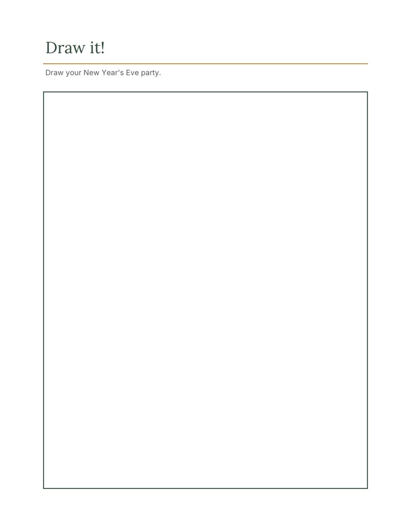 New Year's Eve Activity Pages for Kids: draw preview