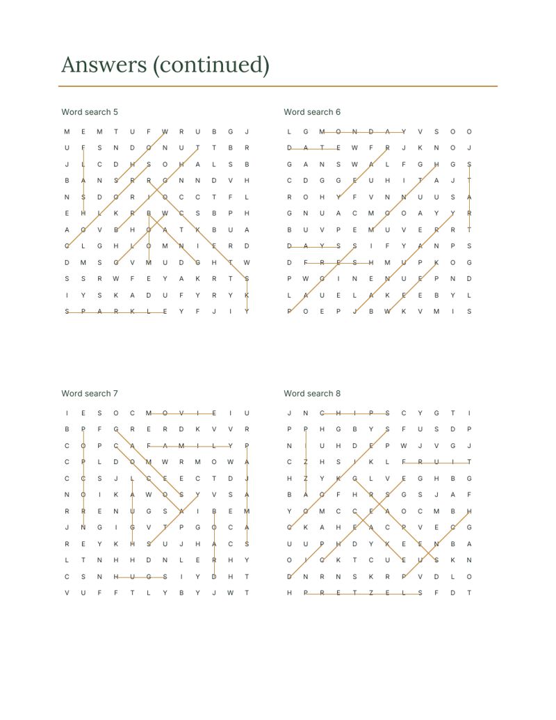 New Year's Eve Activity Pages for Kids: answers preview