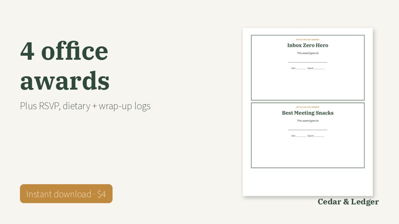 Office Holiday Party Planner: awards preview