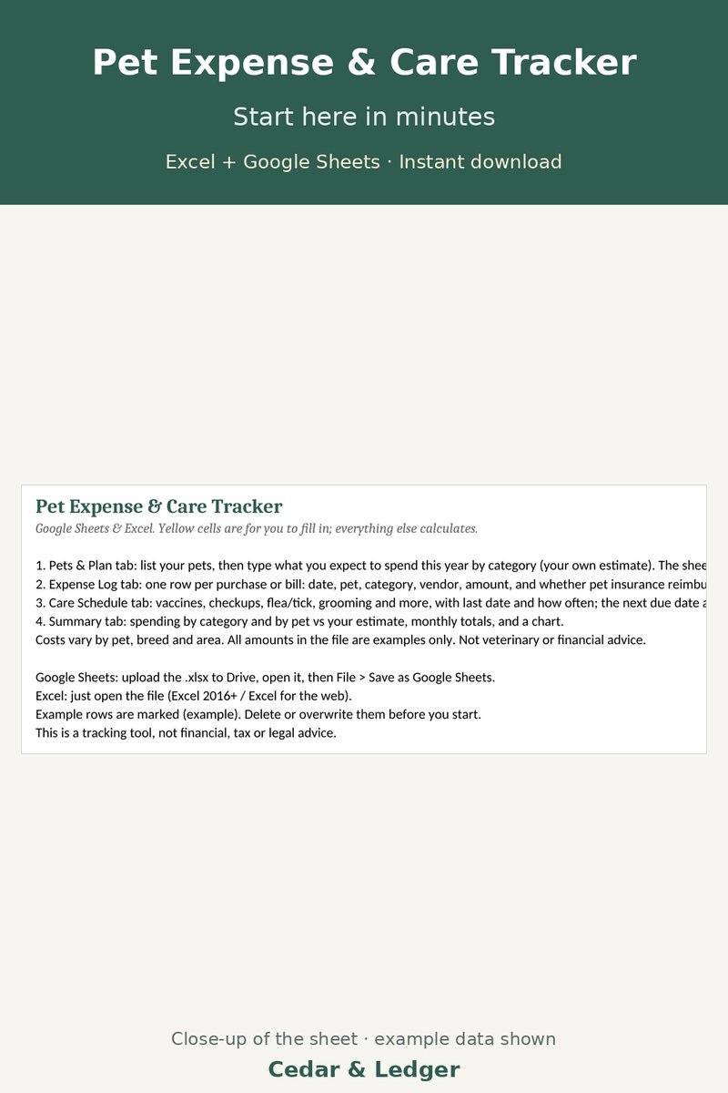 Pet Expense & Care Tracker: start preview