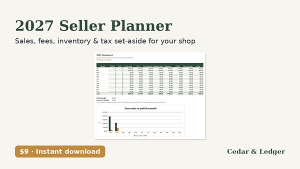 2027 Seller Planner for Etsy & Small Shops: thumb 600 preview