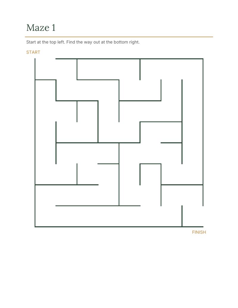 Thanksgiving Activity Pages for Kids: maze preview
