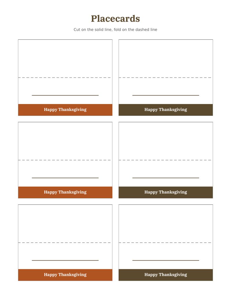 Thanksgiving Table Talk & Gratitude Game Printable: placecards preview