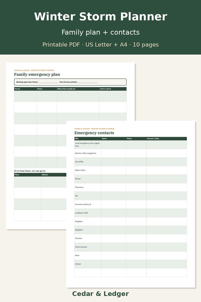 Family plan and contacts pages
