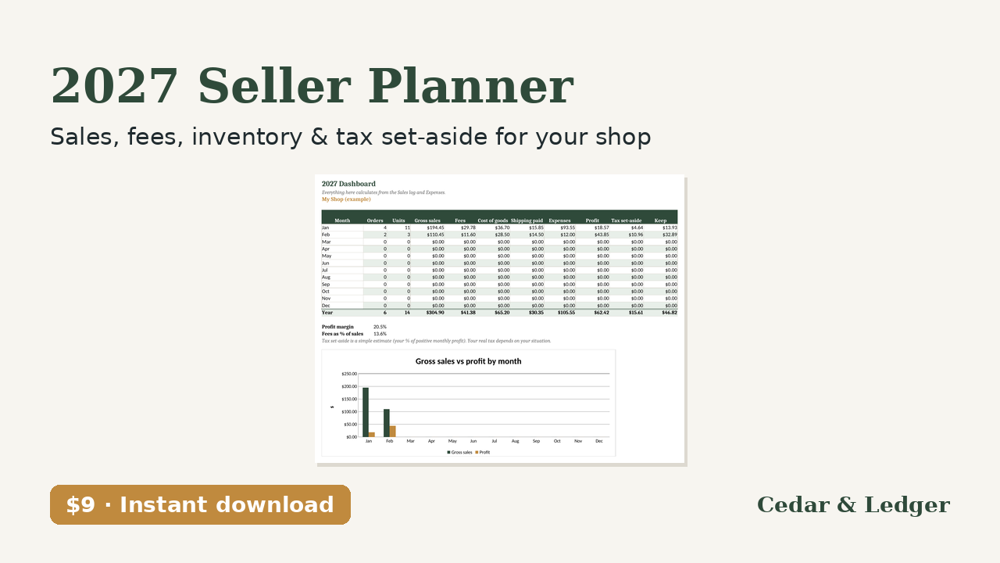 2027 Seller Planner for Etsy & Small Shops