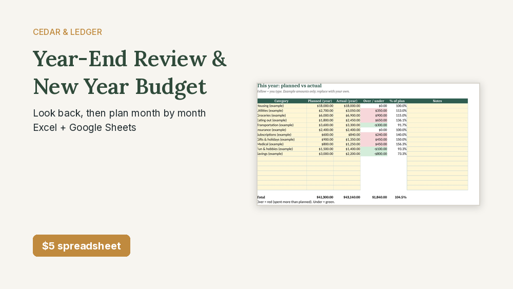 Year-End Review & New Year Budget Planner preview