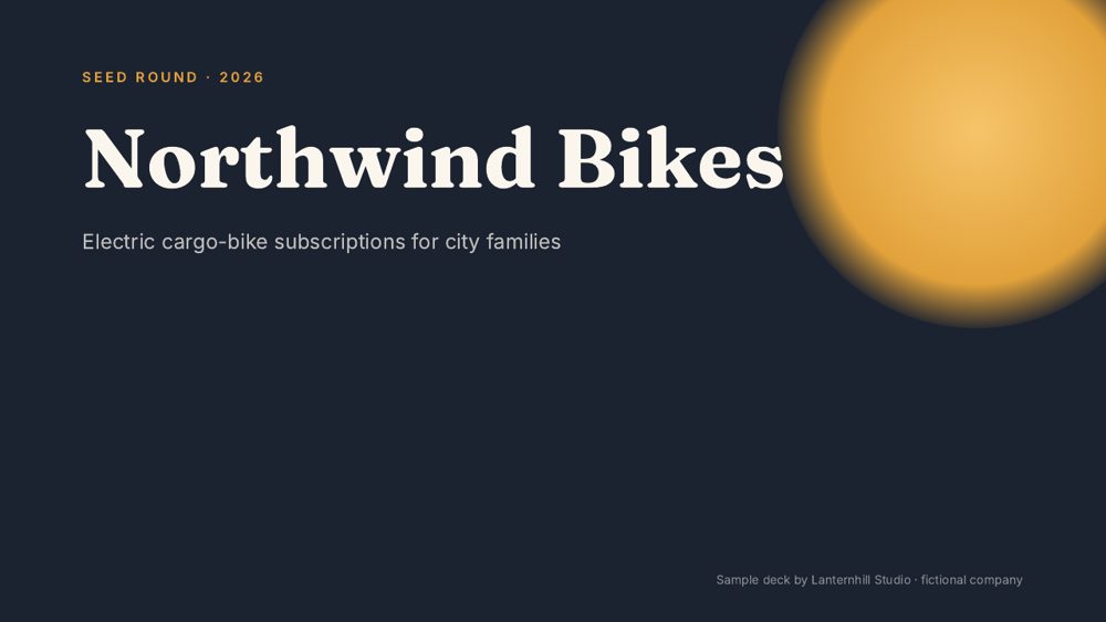 Northwind sample pitch deck, title slide