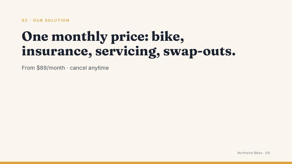 Northwind sample pitch deck, inside slide